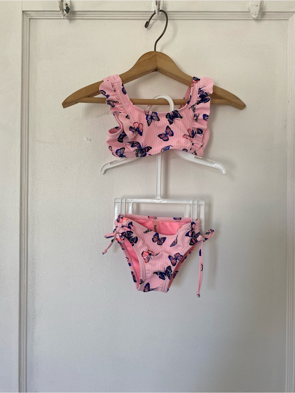 Kids Pink Butterfly Ruffle Bikini - Brand Unspecified
